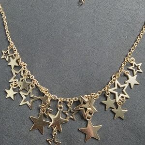 Estate - Gold Tone - Vintage Star Designer Necklace - Item 422